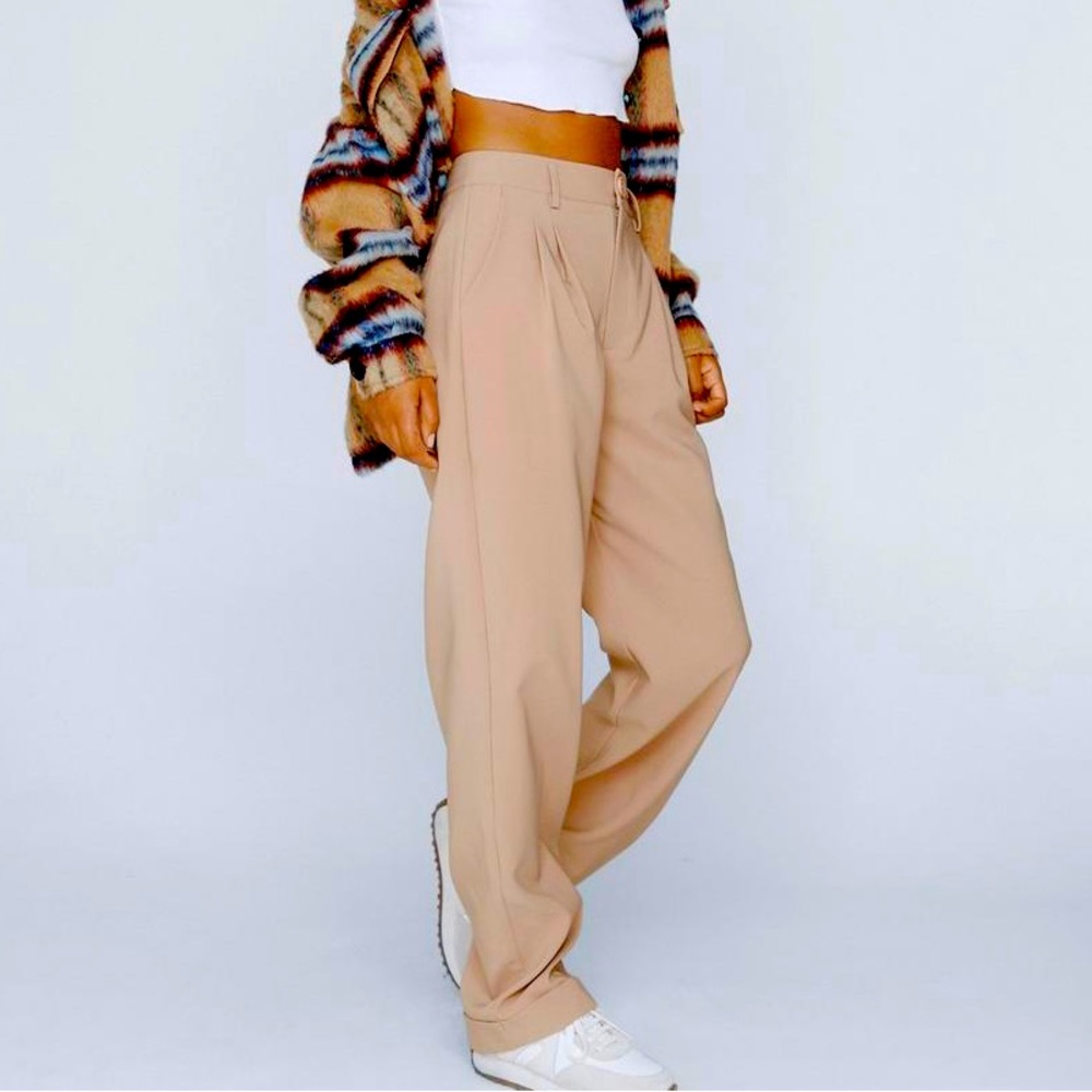 nastygal khaki trousers nwt sz 10